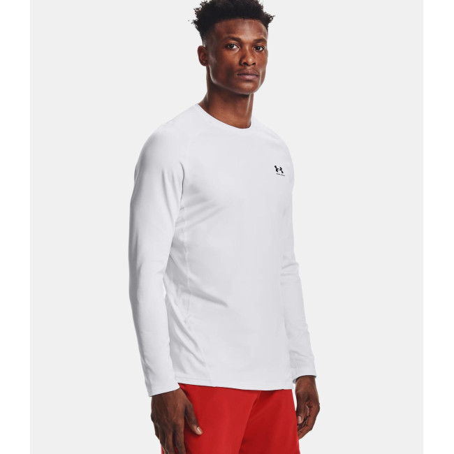 Haut à col ras du cou ajusté ColdGear® Armour pour homme - Blanc - Under Armour