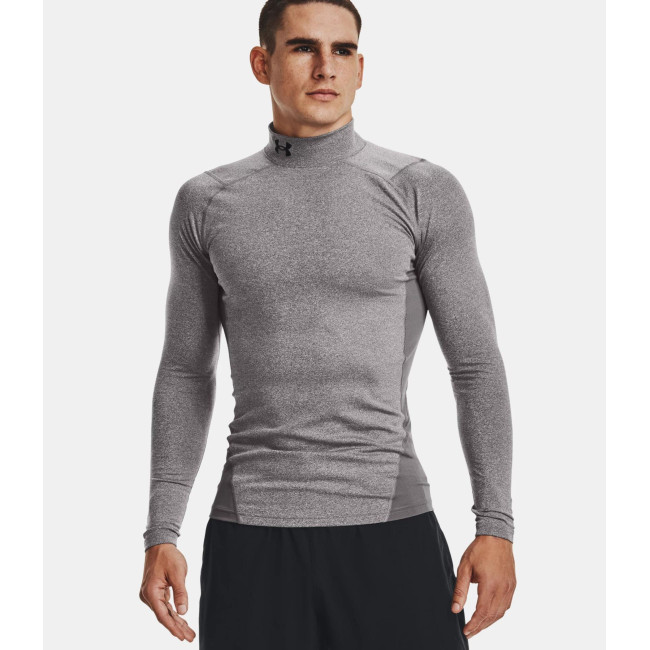 ColdGear® Armour Kompressions-Baselayer mit Stehkragen für Herren - Holzkohlengrau / Schwarz - Under Armour
