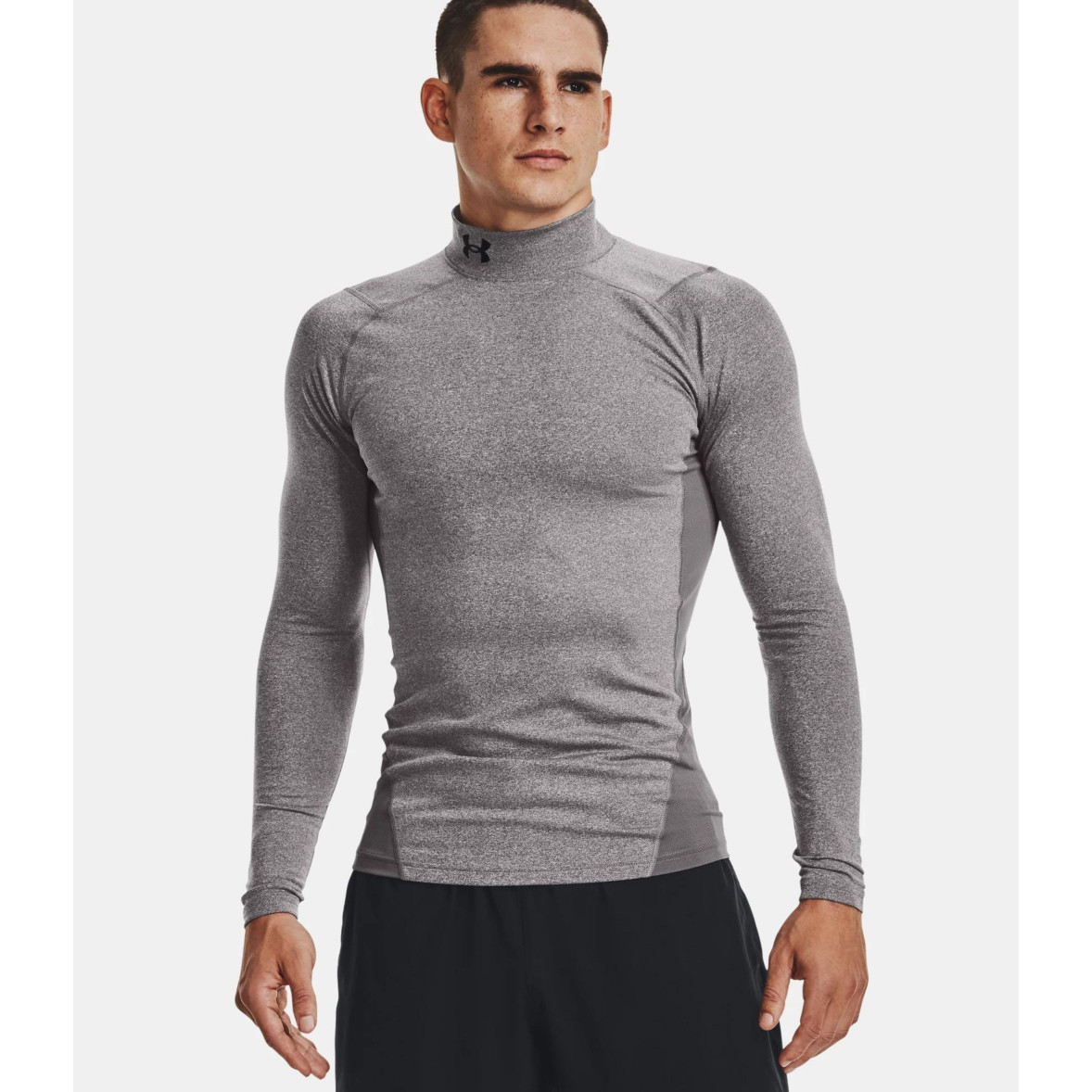 Baselayer di compressione a collo alto ColdGear® Armour da uomo Grigio  Carbone Nero Under Armour
