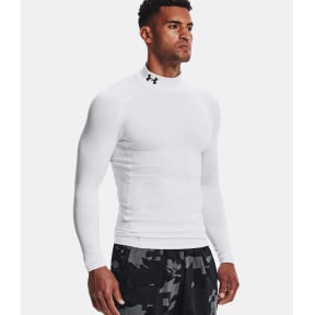 Kompresyjna koszulka bazowa z wysokim kołnierzem ColdGear® Armour męska - Biała - Under Armour