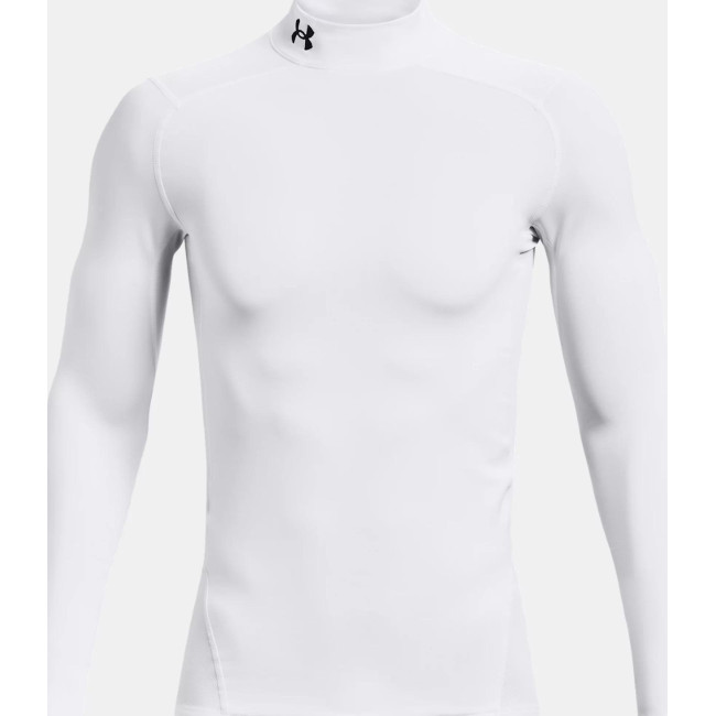 Kompresyjna koszulka bazowa z wysokim kołnierzem ColdGear® Armour męska - Biała - Under Armour