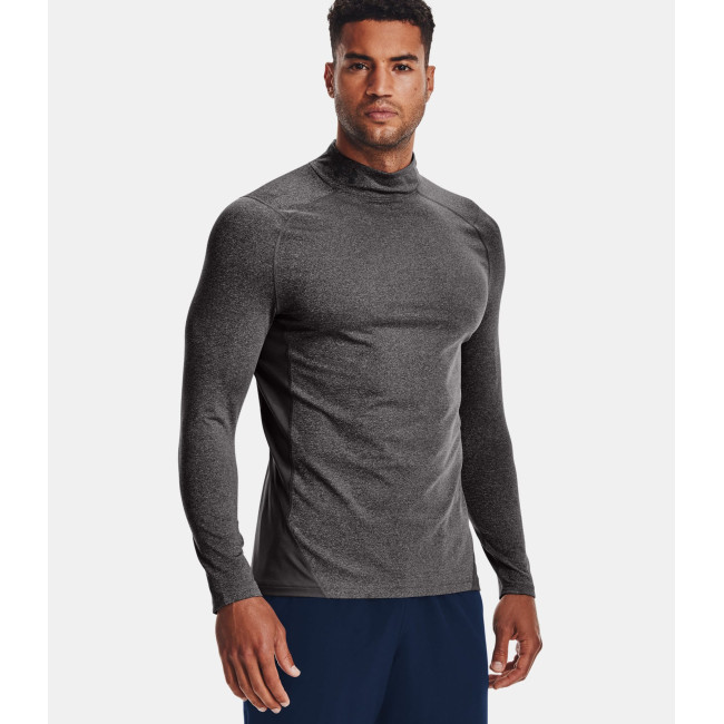 Aansluitende baselayer met hoge hals ColdGear® Armour voor heren - Houtskoolgrijs / Zwart - Under Armour