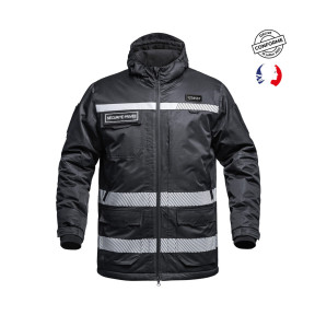 Parka Hardshell com aba Segurança Privada e faixas HV WF 150 Sécu-One - Preto - A10 Equipment