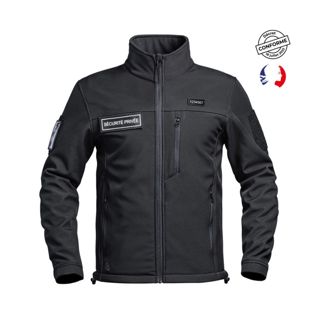 Softshell jas Sécu-One FLAP Particuliere Beveiliging Zwart - A10 Equipment