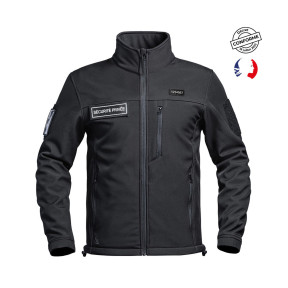 Softshell-Jacke mit Klett Private Sicherheit Sécu-One - Schwarz - A10 Equipment