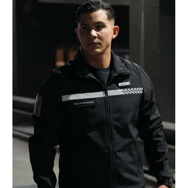 Softshell Sécurité Privée avec bande HV Noir - Safetek by GK