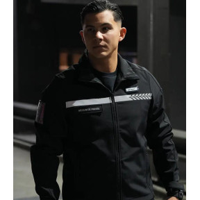 Softshell Private Sicherheit mit HV-Streifen Schwarz - Safetek by GK