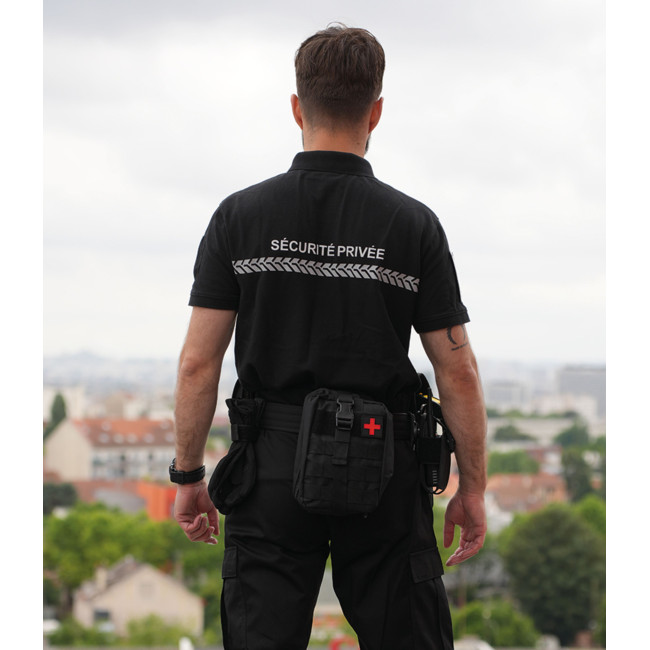 Polo manches courtes Sécurité privée noir - Safetek by GK