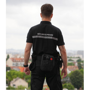 Polo manches courtes Sécurité privée noir - Safetek by GK