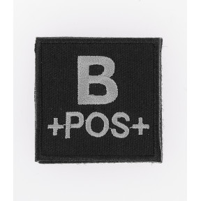 NASZYWKA FILCOWA HAFTOWANA GRUPA KRWI PLECY RZEP B POS CZARNA - Patrol Equipement