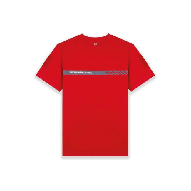T-shirt 210g opschriften en band Brandbeveiliging Rood - Safetek by GK
