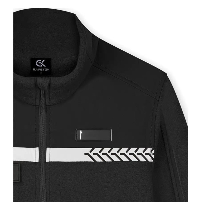 Veste polaire Sécurité Privée avec bande HV Noir - Safetek by GK