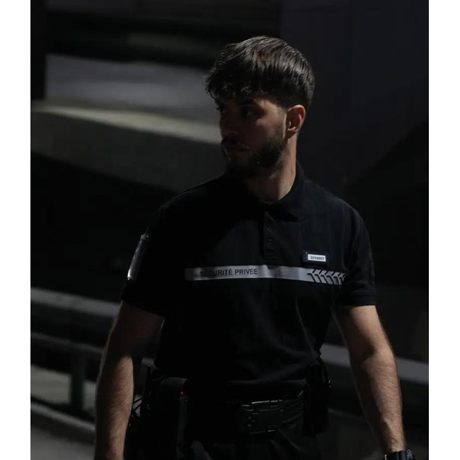 Polo manches courtes Sécurité privée noir - Safetek by GK