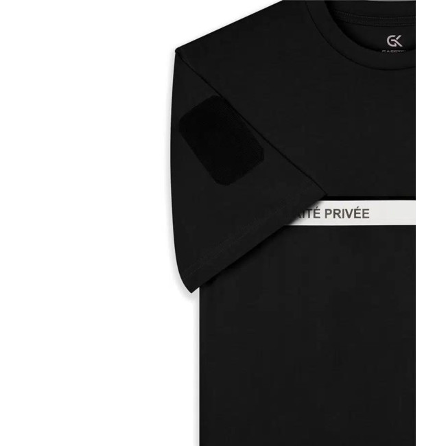 T-Shirt 210g mit Aufschriften und Streifen für private Sicherheit Schwarz - Safetek by GK