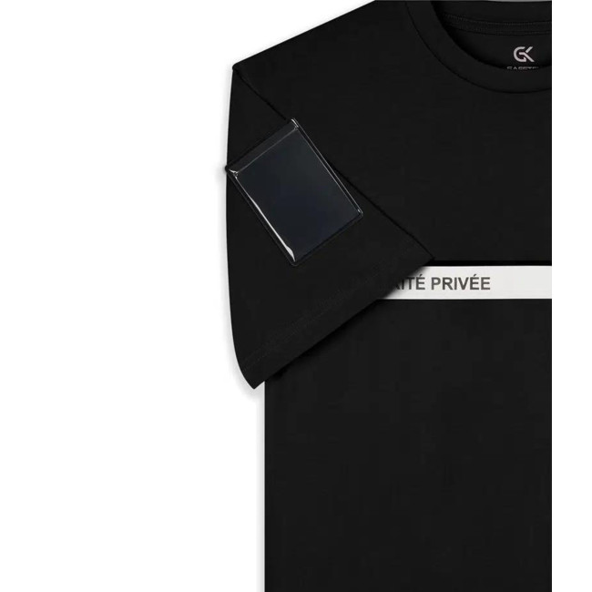 Koszulka T-shirt 210g napisy i pasek Ochrona Prywatna Czarna - Safetek by GK