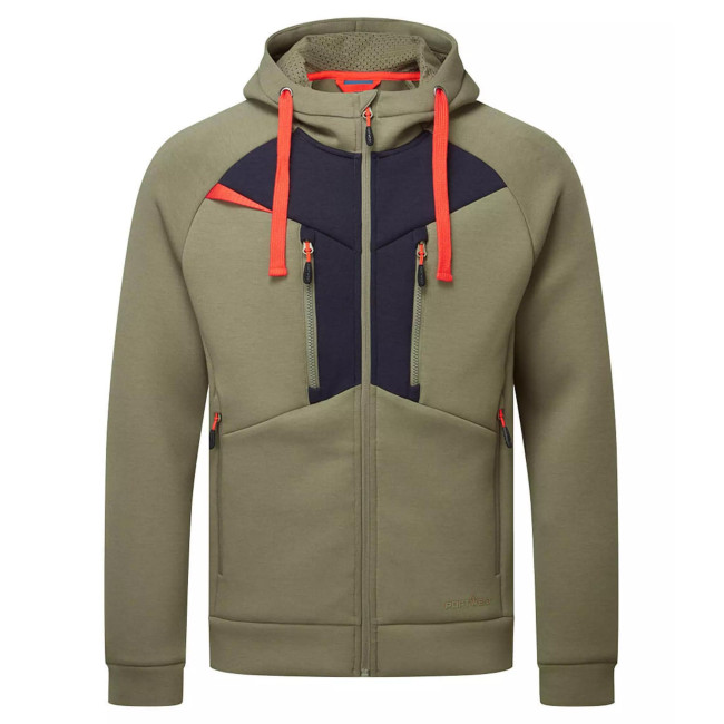 Kapuzenpullover mit Reißverschluss DX4 Moosgrün - Portwest