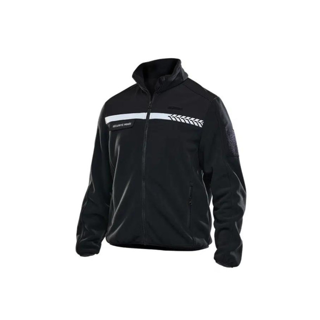 Veste polaire Sécurité Privée avec bande HV Noir - Safetek by GK