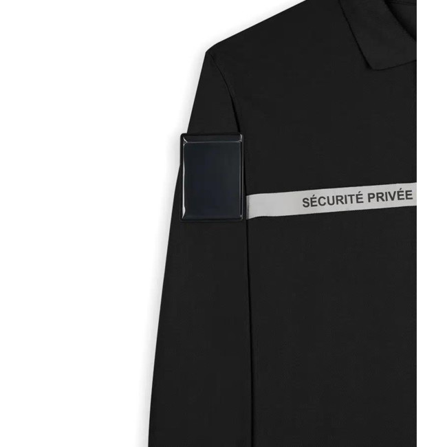 Poloshirt Langarm Private Sicherheit Schwarz - Safetek by GK