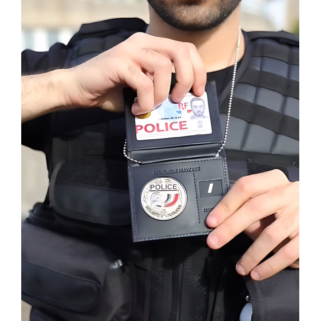 Mini portfel na kartę 2 kieszenie z miejscem na stopień i medal - GK