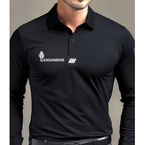 Polo GD noir manches longues Cooldry -Patrol Equipement