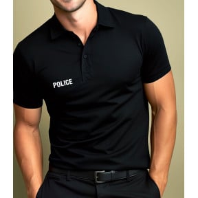 Polo noir manches courtes Police - Patrol