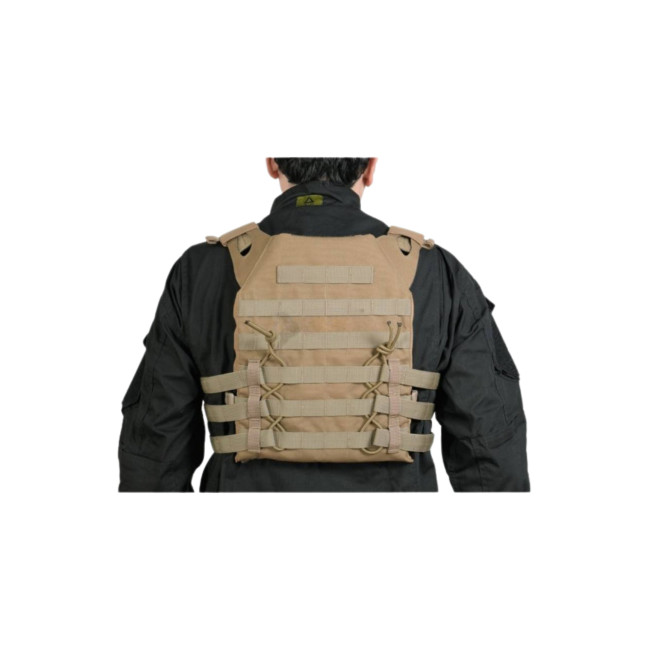 Gilet porte-plaque V18 + 2 plaques de protection Dummy - Tan - Delta Tactics