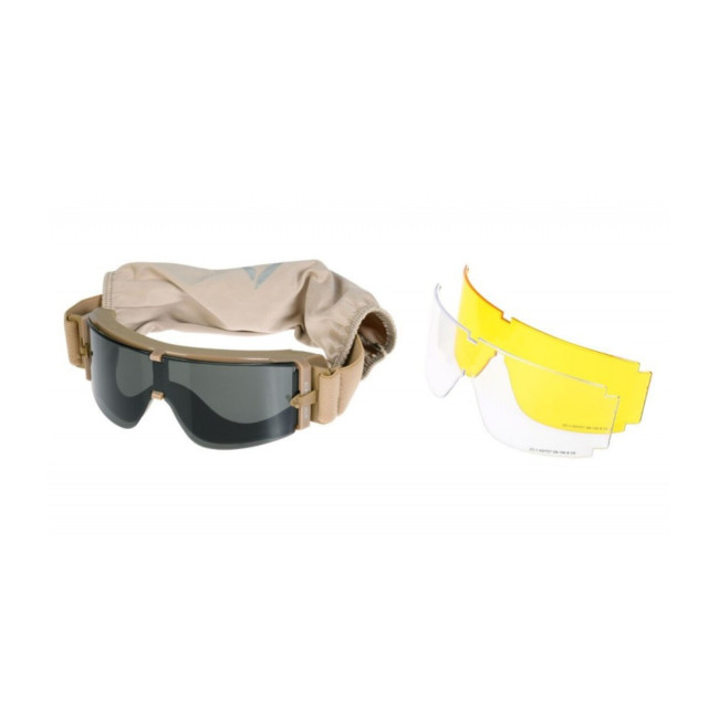 Brille mit 3 farbigen 800 Gläsern - Tan - Delta Tactics