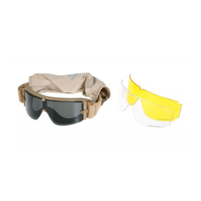 Brille mit 3 farbigen 800 Gläsern - Tan - Delta Tactics