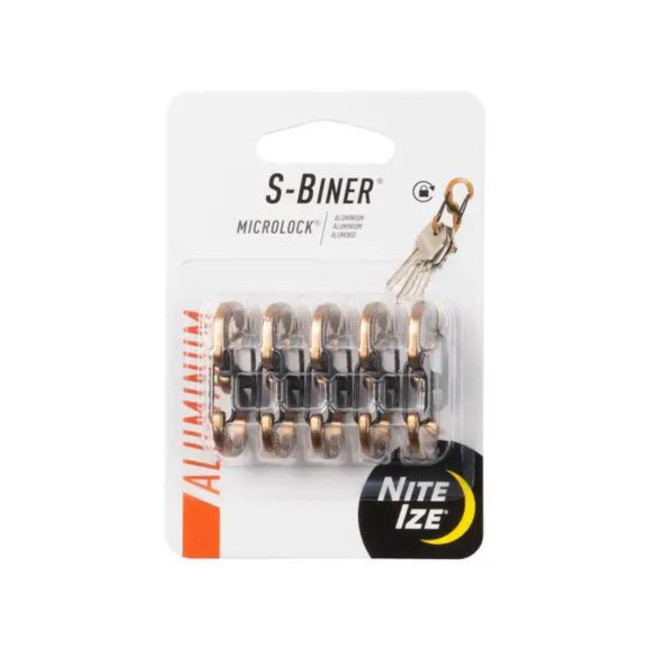 S-Biner® MicroLock® Aluminum - 5 Pack - Coyote - nite ize
