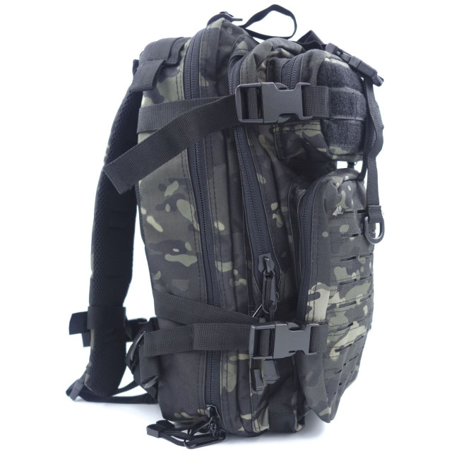 Rugzak ASSAULT Pack MOLLE Systeem Laser Gesneden 27L Camo Zwart -Patrol Equipement