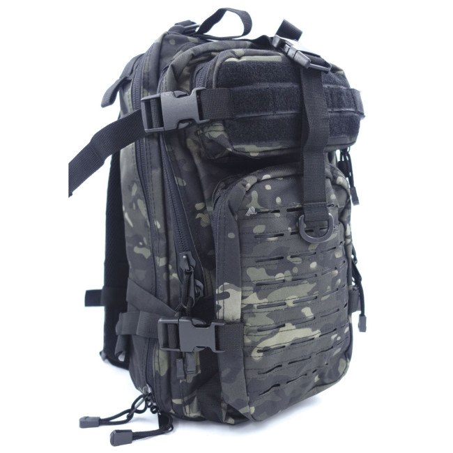 Plecak ASSAULT Pack System MOLLE Cięcie Laserowe 27L Camo Czarny -Patrol Equipement