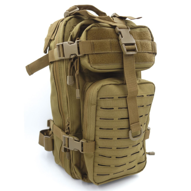 Sac à dos Assault Pack Système MOLLE Découpe Laser 27L Coyote -Patrol Equipement Sac à dos Assault Pack Système MOLLE Découpe Laser 27L Coyote -Patrol Equipement