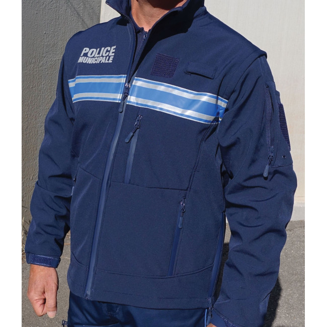 Softshell-Jacke Gemeindepolizei 2-in-1 mit abnehmbaren Ärmeln - Patrol Equipment