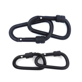 Lot de 2 mousquetons en aluminium 6 cm noir - Patrol