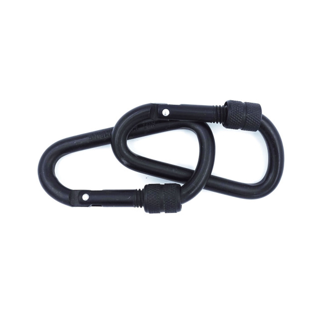 Zestaw 2 karabińczyków aluminiowych 6 cm czarny -Patrol Equipement