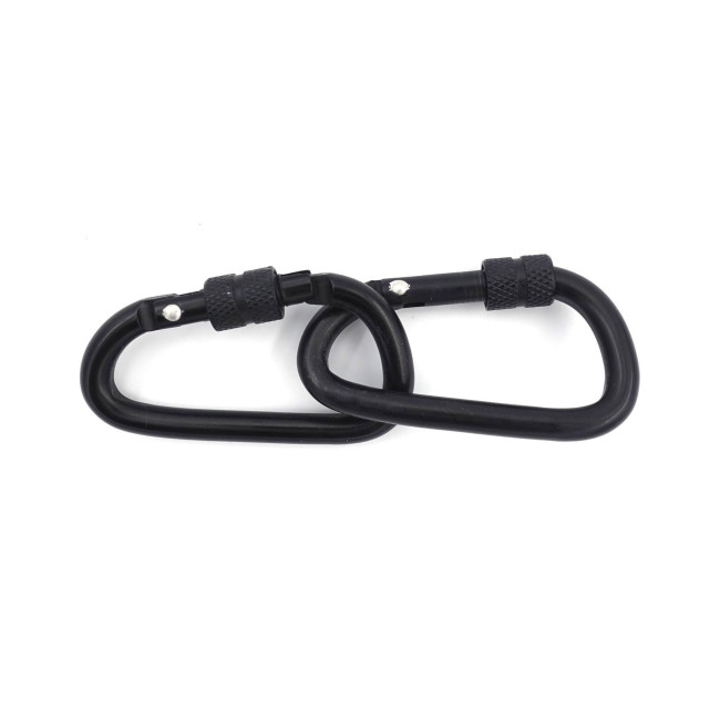 Lot de 2 mousquetons en aluminium 6 cm noir -Patrol Equipement