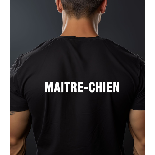 CZARNY T-SHIRT KRÓTKI RĘKAW Z NADRUKIEM PRZEWODNIK PIES - Patrol Equipement