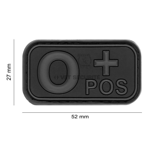 Patch en gomme groupe sanguin O+ Blackops - JTG