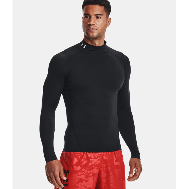 HeatGear® Armour Langarmshirt mit Stehkragen für Herren - Schwarz - Under Armour