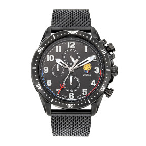 Montre Athos 4 cadran noir bracelet métal noir - Patrouille de France