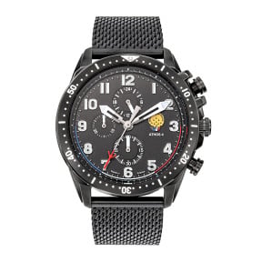 Montre Athos 4 cadran noir bracelet métal noir - Patrouille de France