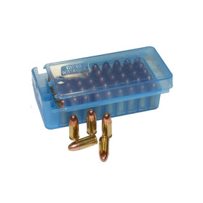 Boite à munition 50 cartouches à glissière 50-45 Bleu transparent - MTM Case-Gard