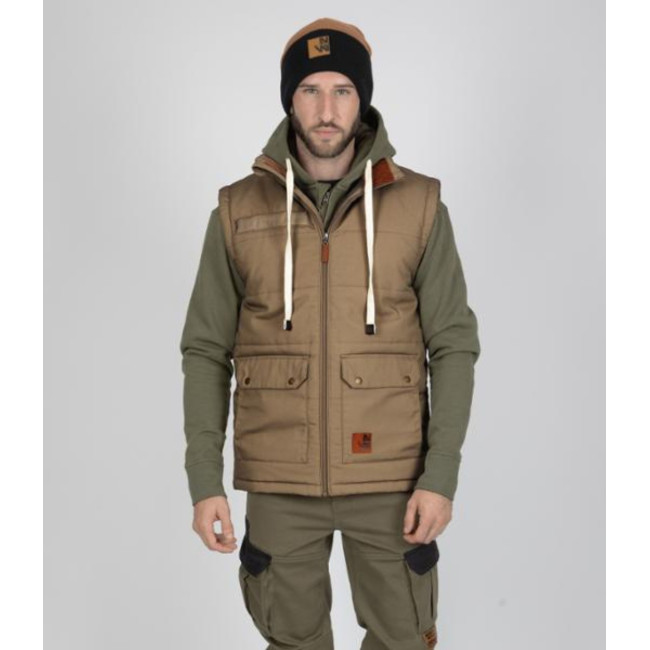 Ärmellose Arbeitssteppjacke Noah Khaki - Nine Worths by North Ways