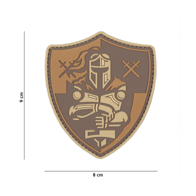 Patch 3D PVC Bouclier chevalier marron- 101 Inc