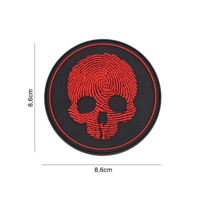Patch 3D PVC Crâne empreinte digitale rouge - 101 Inc