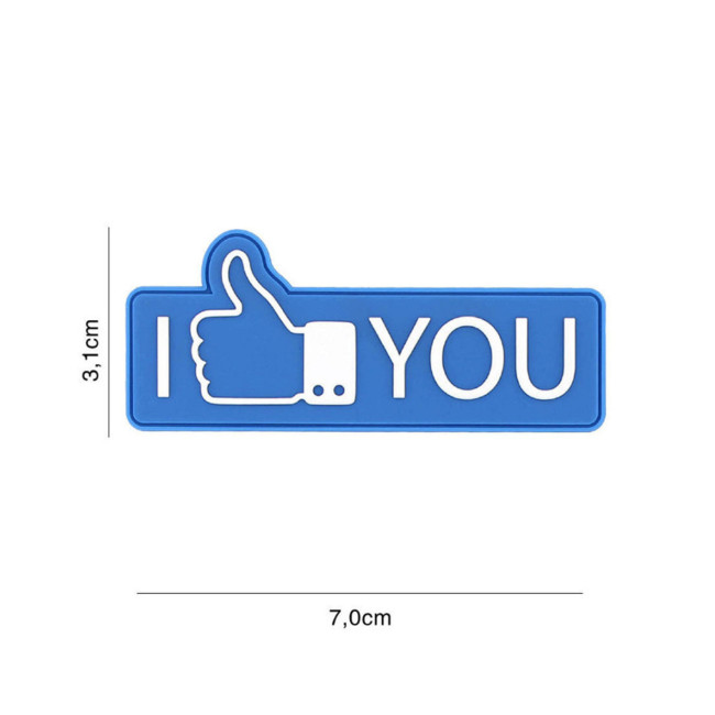 3D PVC-Patch I like you Blau - 101 Inc