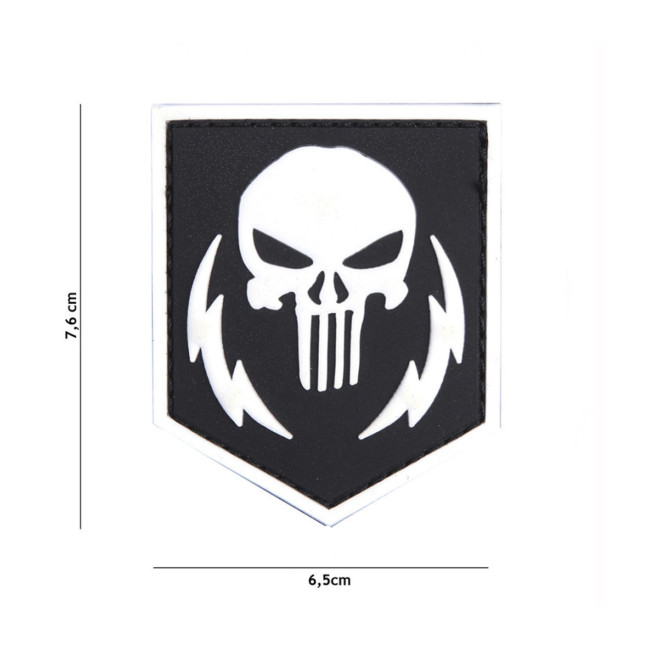 Patch 3D PVC Punisher Thunder Strokes biały - 101 Inc