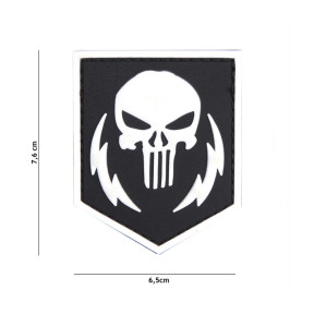 Patch 3D PVC Punisher Thunder Strokes biały - 101 Inc