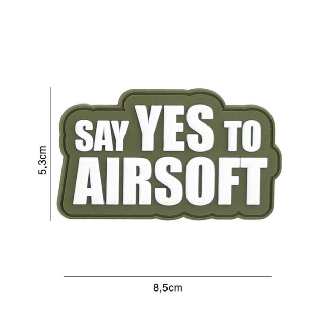 Patch 3D PVC Say yes to Airsoft Groen - 101 Inc