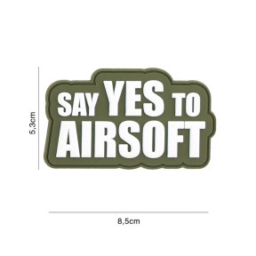 3D PVC-Patch Say yes to Airsoft Grün - 101 Inc